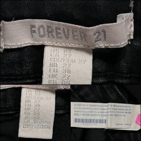 Forever 21 High Waist Skinny Jeans 5 Pocket Style Black Size 27 Ripples - Picture 7 of 11